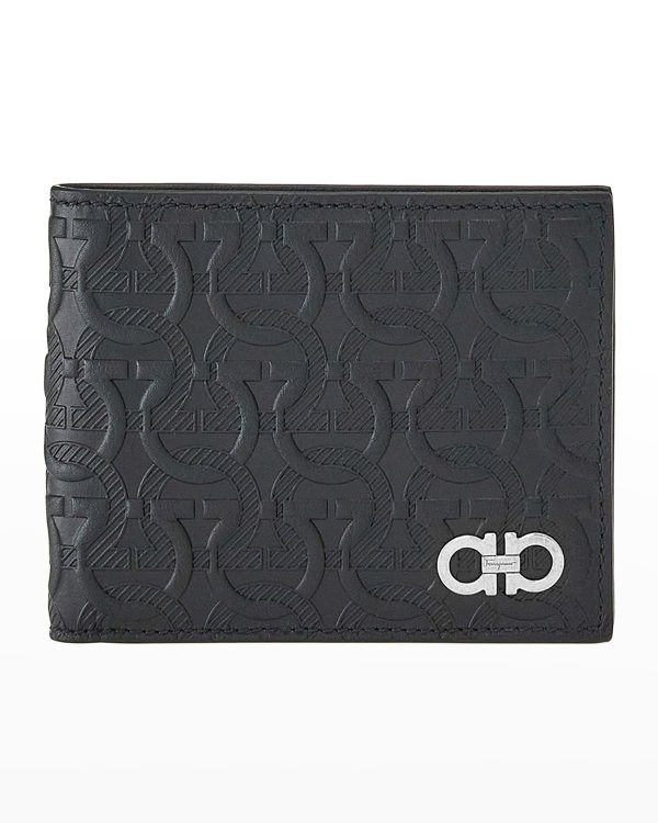 Men's Gancini-Embossed Leather Travel Billfold Wallet- sku208441887