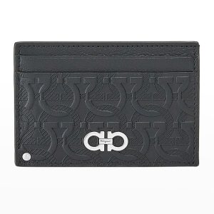 Men's Travel Gancini-Embossed Leather Swivel Card Case- sku208441669