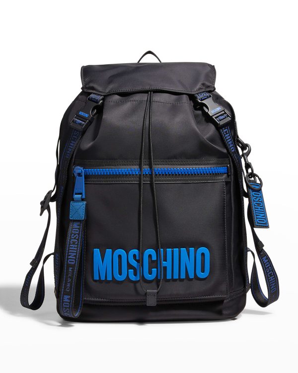Men's Moschino Recycled Nylon Logo Backpack- sku208680200
