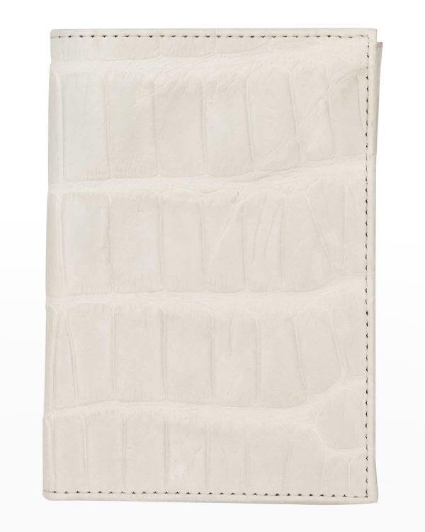 Polished Matte Alligator Passport Holder- sku210102171