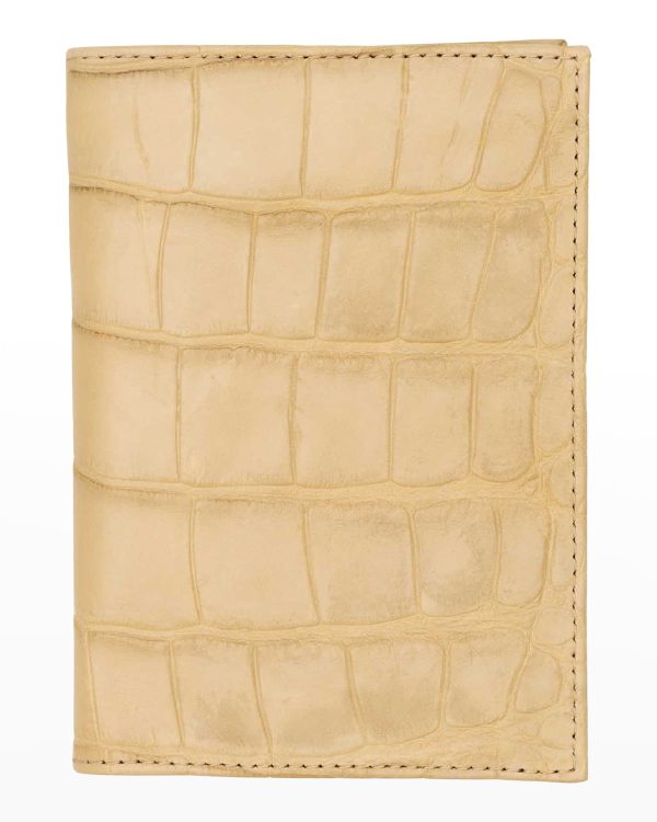 Polished Matte Alligator Passport Holder- sku210102103