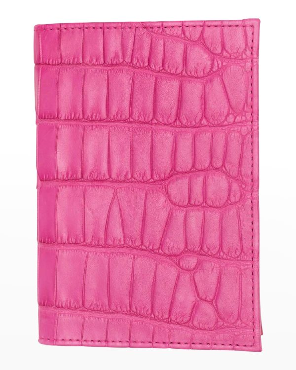 Polished Matte Alligator Passport Holder- sku210102192