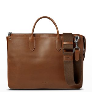 Men's Slim Traveler Leather Briefcase- sku210950472