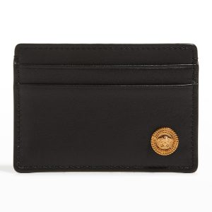 Men's Vitello Medusa Head Leather Card Holder- sku210471523