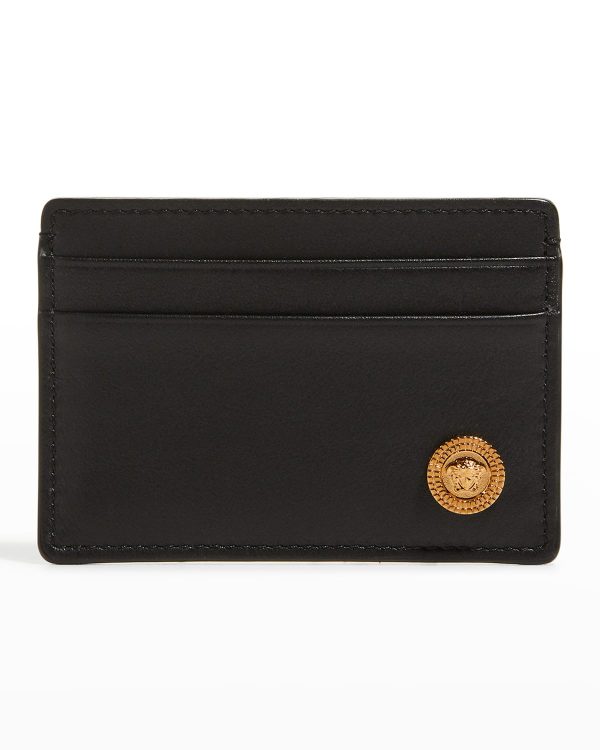 Men's Vitello Medusa Head Leather Card Holder- sku210471523