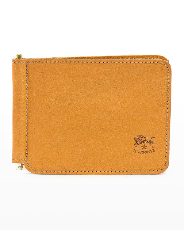 Men's Leather Bifold Wallet w/ Money Clip- sku210871779