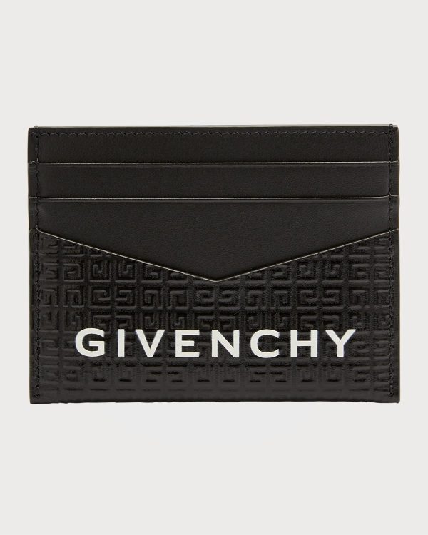 Men's 4G-Embossed Logo Leather Card Holder- sku210980037