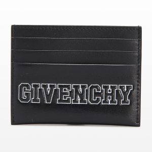 Men's Logo Outline Leather Card Holder- sku210980034