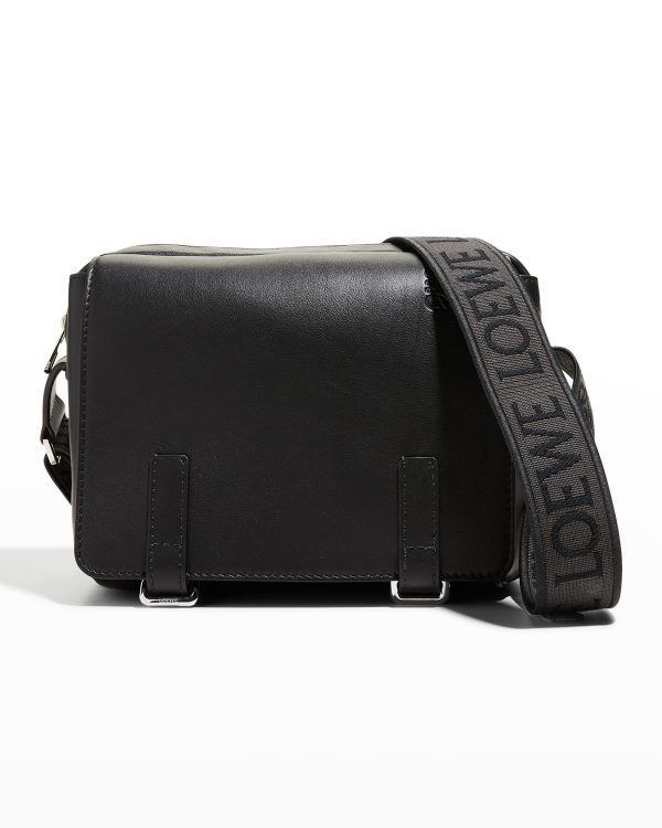 Men's Military Leather Messenger Bag, XS- sku211482268