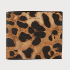 Men's East/West Leopard-Print Leather Wallet- sku211640684