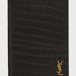 Men's Tiny Cassandre Croc-Embossed Leather Passport Case- sku211642731