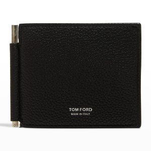Men's T-Line Leather Money Clip Wallet- sku211941616