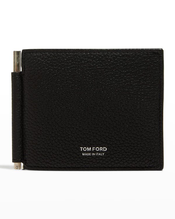Men's T-Line Leather Money Clip Wallet- sku211941616