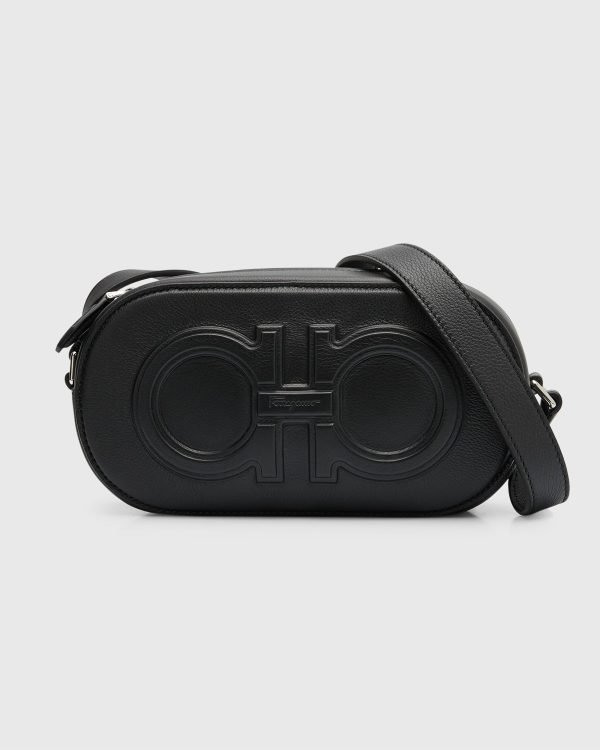 Men's Doppio Gancio Big Crossbody Bag- sku212561794