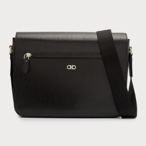 Men's Gancini Revival Leather Messenger Bag- sku212562029
