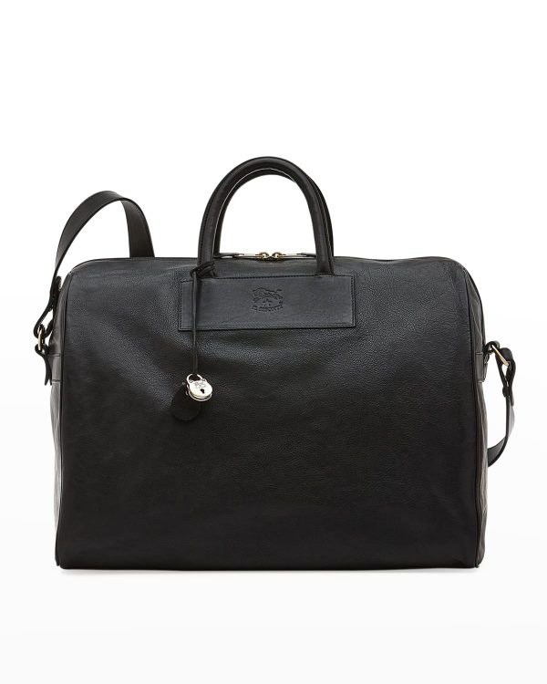 Unisex Leather Travel Duffle Bag- sku213200279