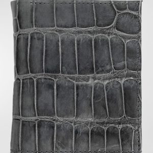Men's Glazed Alligator Leather Bifold Wallet- sku213330908
