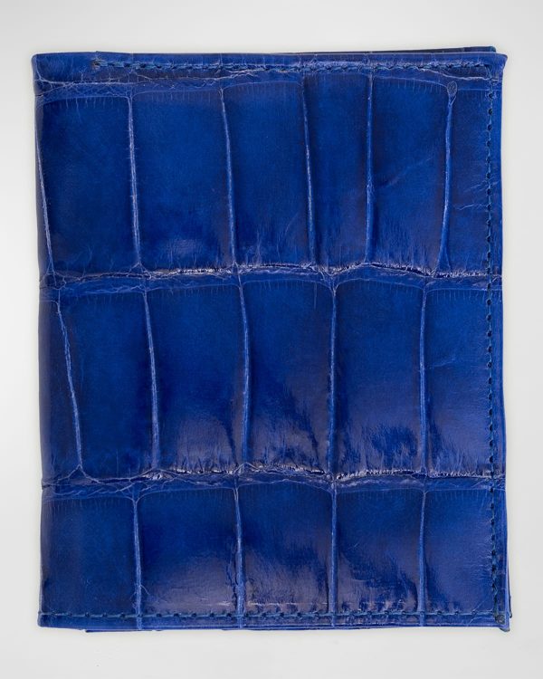 Men's Glazed Alligator Leather Bifold Wallet- sku213320840