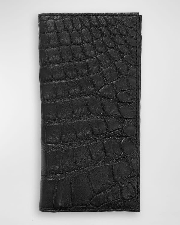 Men's Matte Alligator Leather Bifold Coat Wallet- sku213320859