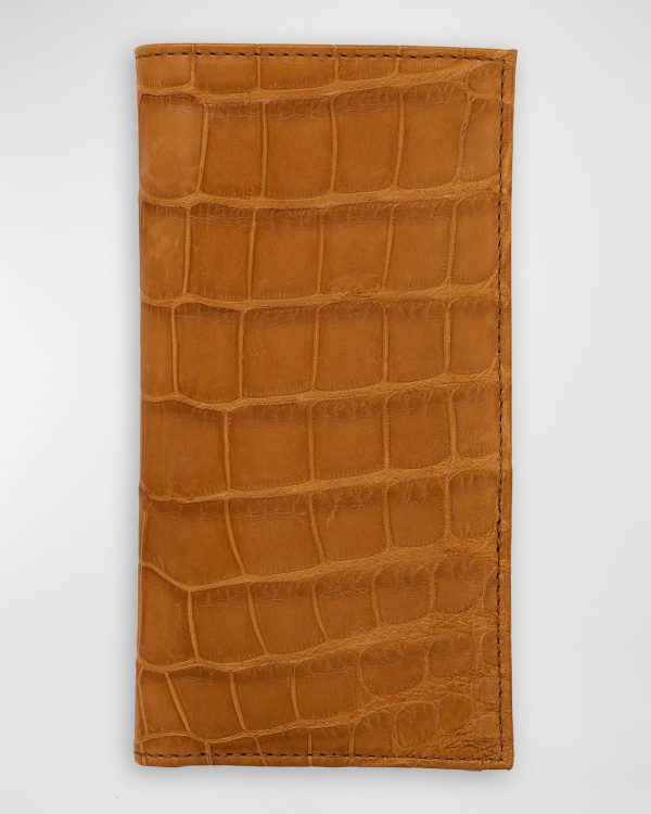 Men's Matte Alligator Leather Bifold Coat Wallet- sku213320802