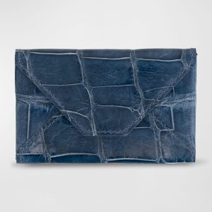 Men's Glazed Alligator Leather Envelope Card Case- sku213330953