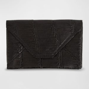 Men's Matte Alligator Leather Envelope Card Case- sku213331070