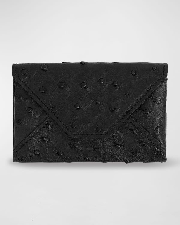 Men's Ostrich Leather Envelope Card Case- sku213321024