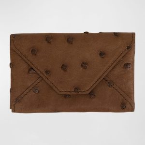 Men's Ostrich Leather Envelope Card Case- sku213331033