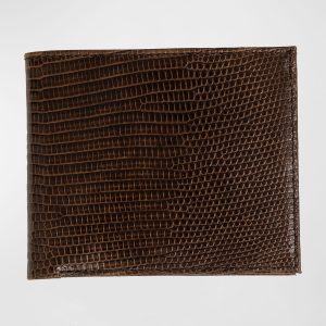 Men's Lizard Leather Bifold Wallet- sku213320276
