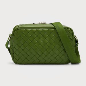 Men's Leather Intrecciato Crossbody Camera Bag- sku214870742