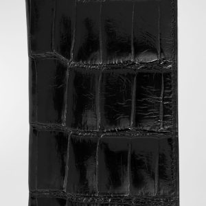 Men's Glazed Alligator Leather Bifold Card Case- sku213350507