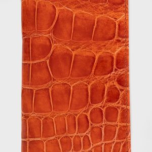 Men's Glazed Alligator Leather Bifold Card Case- sku213340712