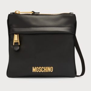 Men's Leather Crossbody Bag with Metal Logo- sku213571037