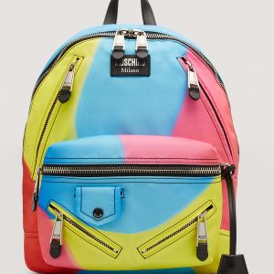 Men's Projection Print Nylon Multi-Zip Backpack- sku213571166
