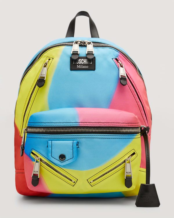 Men's Projection Print Nylon Multi-Zip Backpack- sku213571166