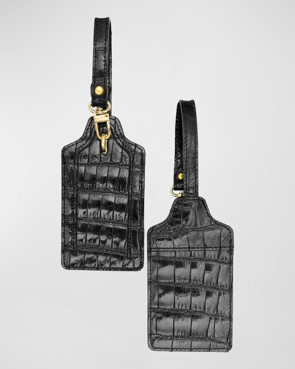 Alligator Leather Luggage Tag, Set of 2- sku213981802