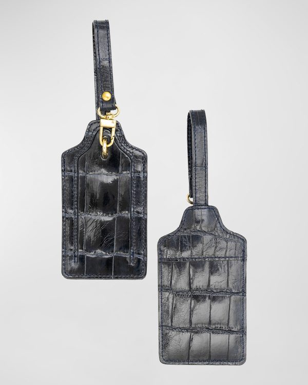 Alligator Leather Luggage Tag, Set of 2- sku213981953