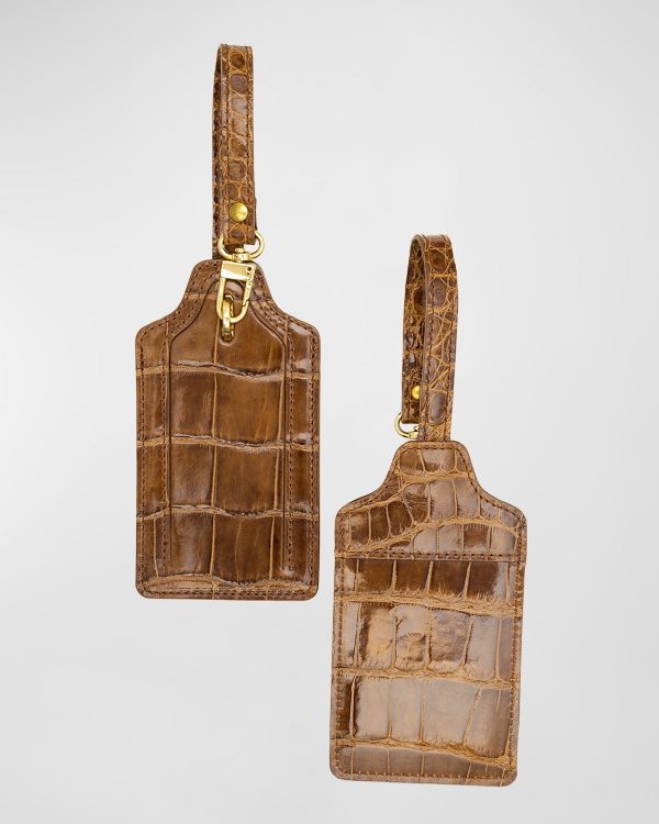 Alligator Leather Luggage Tag, Set of 2- sku213981945