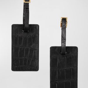 Alligator Leather Luggage Tag, Set of 2- sku213982526