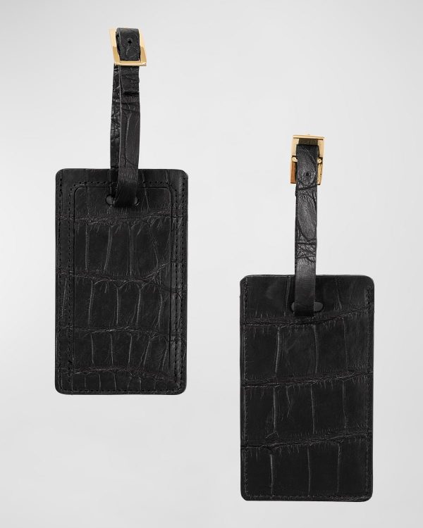 Alligator Leather Luggage Tag, Set of 2- sku213982526