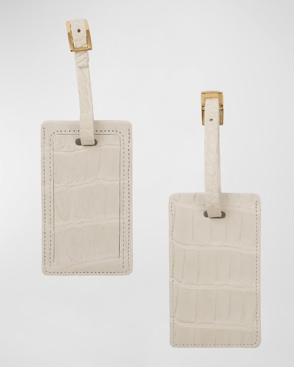 Alligator Leather Luggage Tag, Set of 2- sku213982528