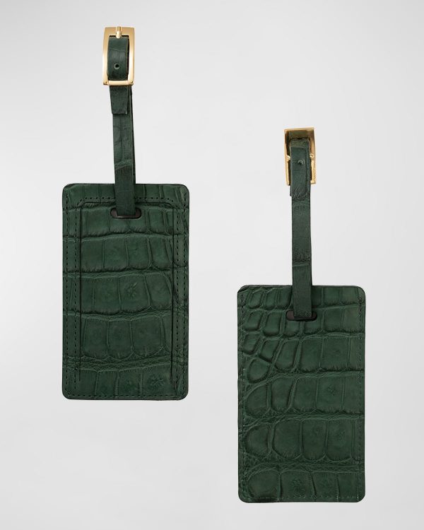 Alligator Leather Luggage Tag, Set of 2- sku213982503