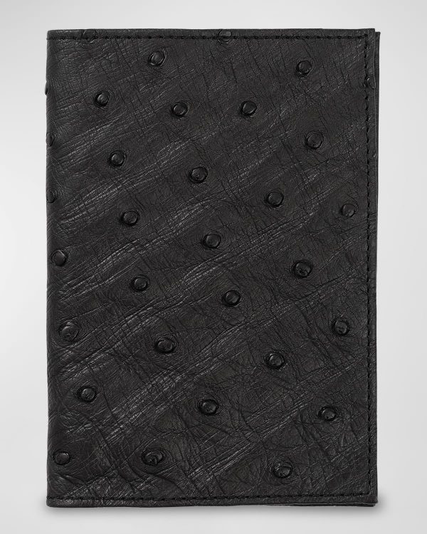 Ostrich Leather Passport Booklet- sku213981347