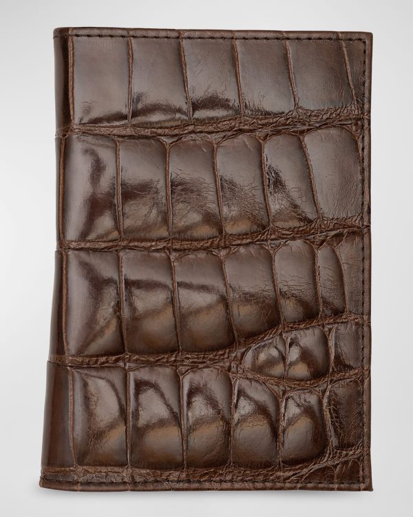 Alligator Leather Passport Booklet- sku213981570