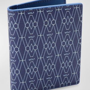 Men's Vegan Monogram Bifold ID Card Case- sku214100692