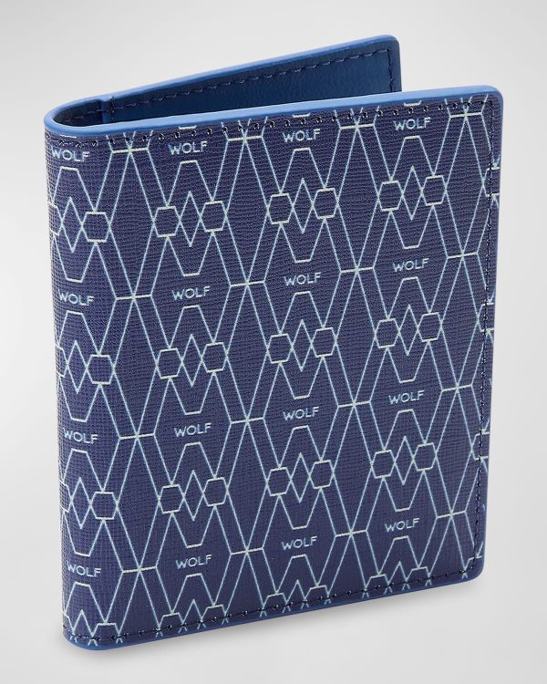 Men's Vegan Monogram Bifold ID Card Case- sku214100692