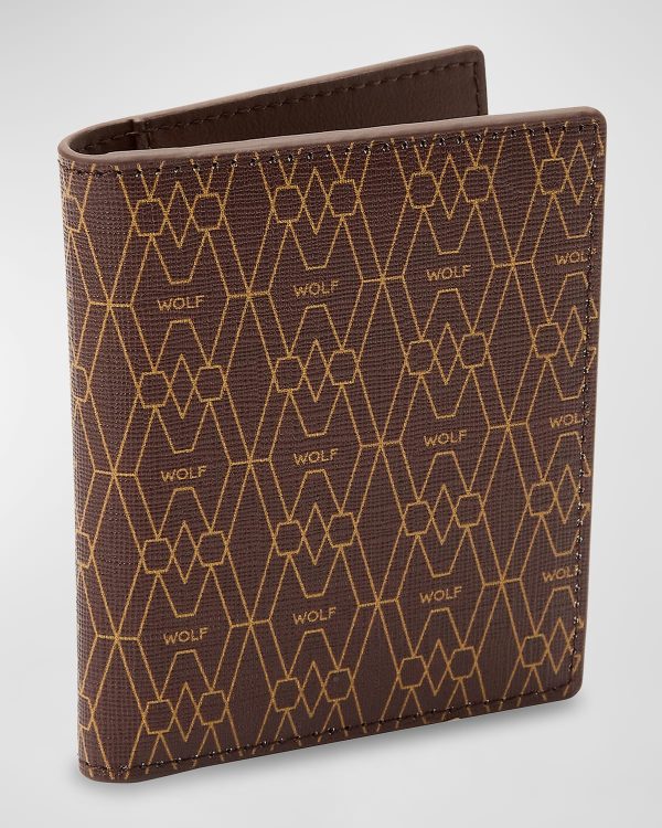 Men's Vegan Monogram Bifold ID Card Case- sku214100767