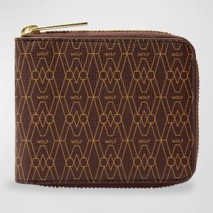 Men's Vegan Monogram Zip-Around Wallet- sku214102232