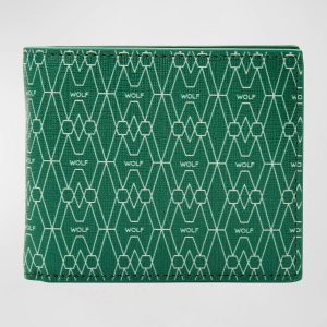 Men's Vegan Monogram Billfold Wallet w/ Coin Pocket- sku214101892