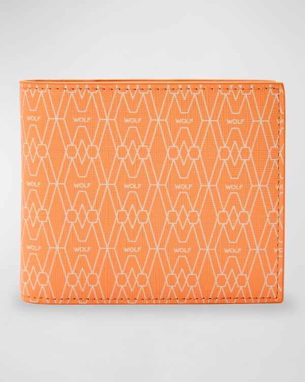 Men's Vegan Monogram Billfold Wallet w/ Coin Pocket- sku214101927